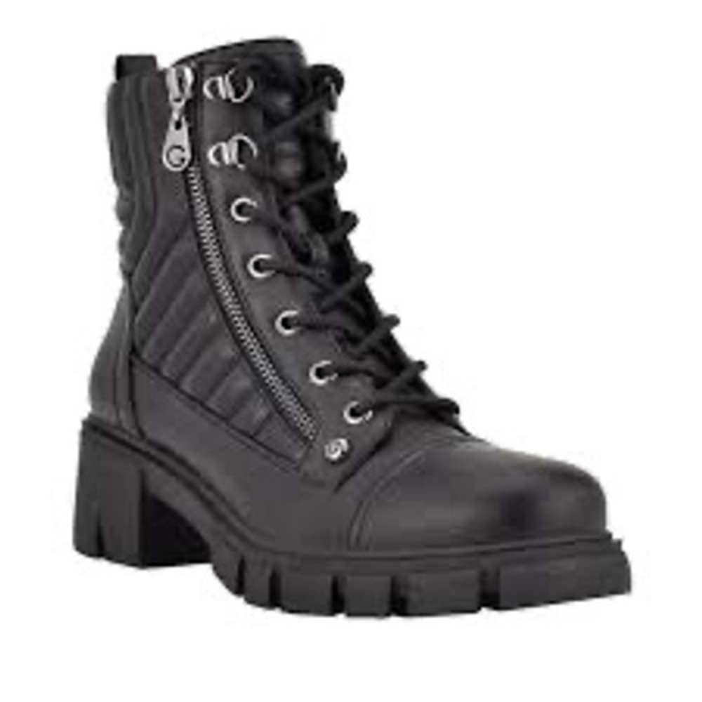 GBG Los Angeles arias lace up black quilted combat boots womens size 7 punk goth